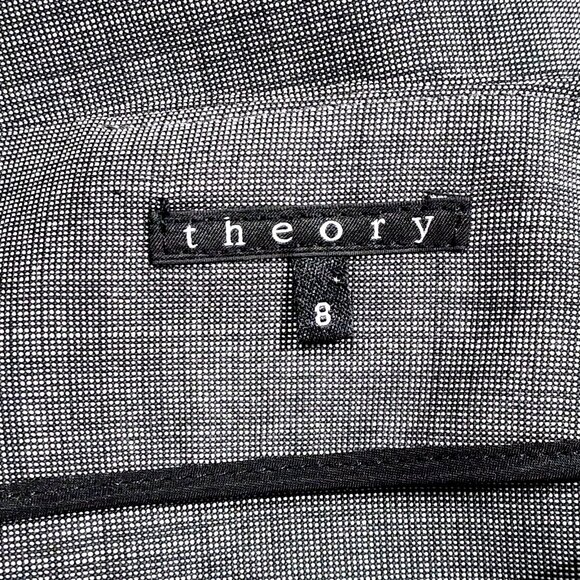 Theory Lightweight Wool Straight Skirt Unlined Knee Length Charcoal Gray - Picture 3 of 5